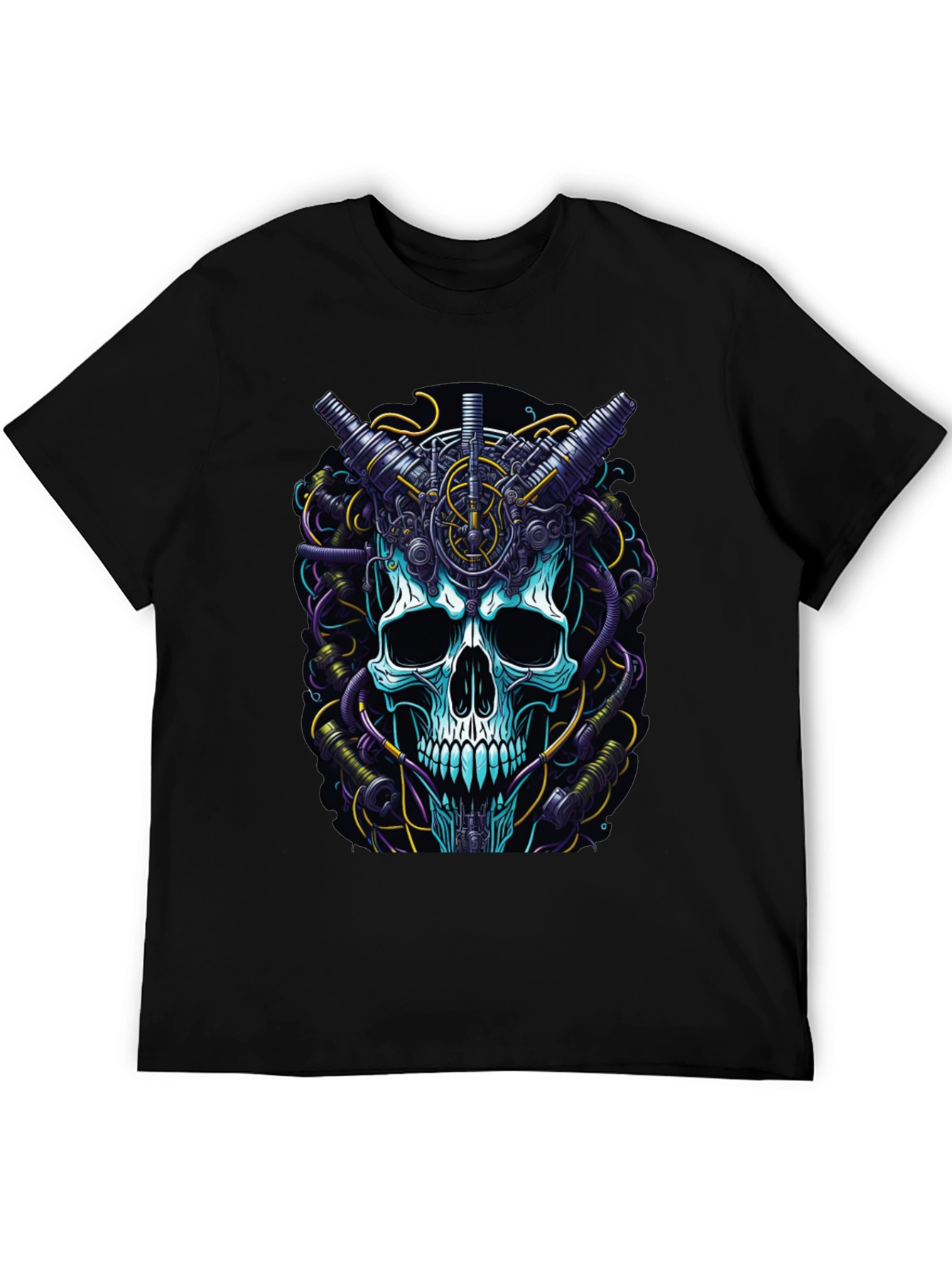 Steampunk Skull Graphic T-Shirt - Mens Black Tee