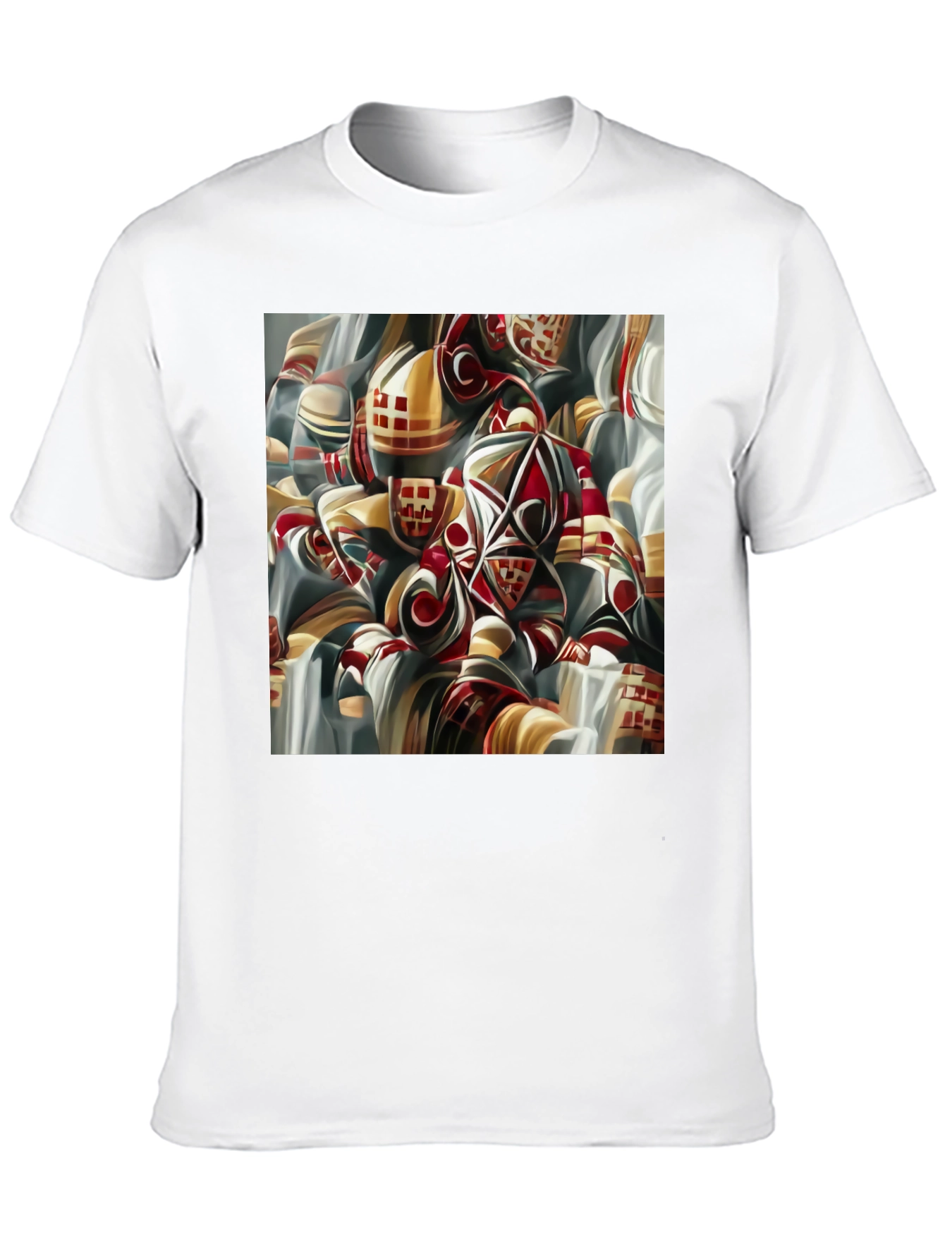 Abstract Geometric Print Black T-Shirt