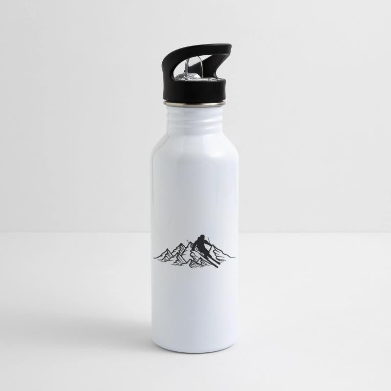 logo mountains skiing down mountain winter sports