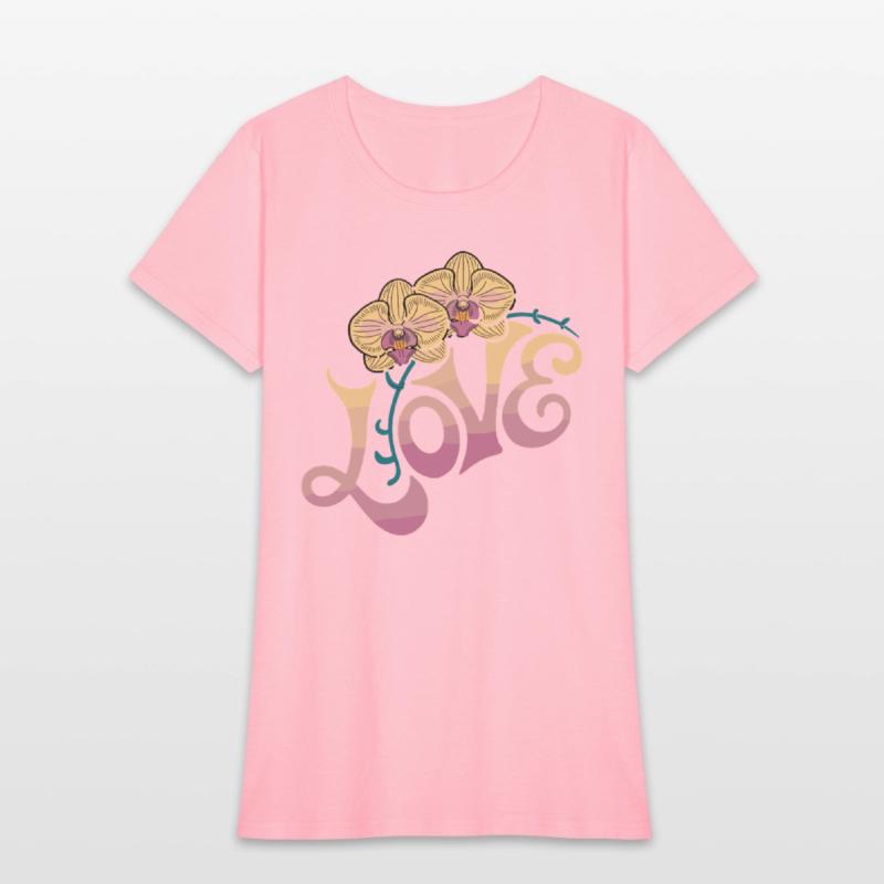 Love Orchids Floral Typography Art with Elegant