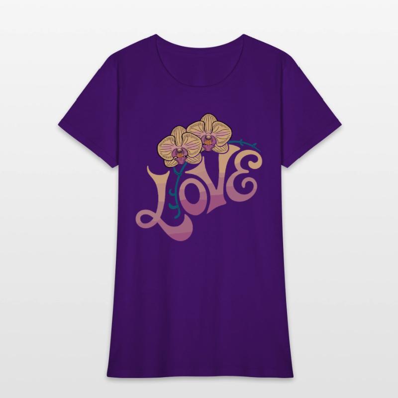 Love Orchids Floral Typography Art with Elegant