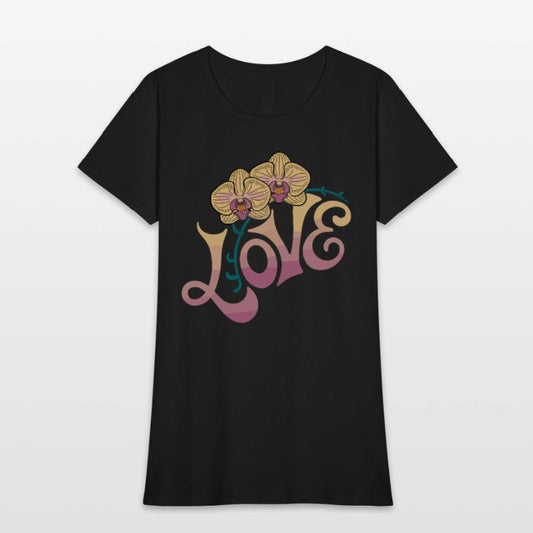 Love Orchids Floral Typography Art with Elegant