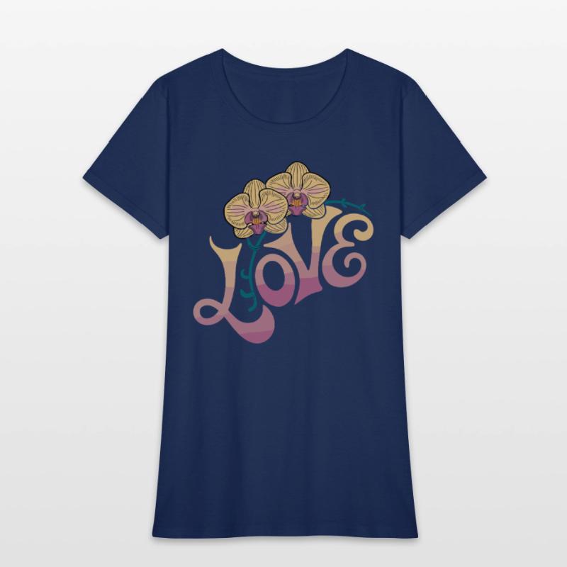 Love Orchids Floral Typography Art with Elegant