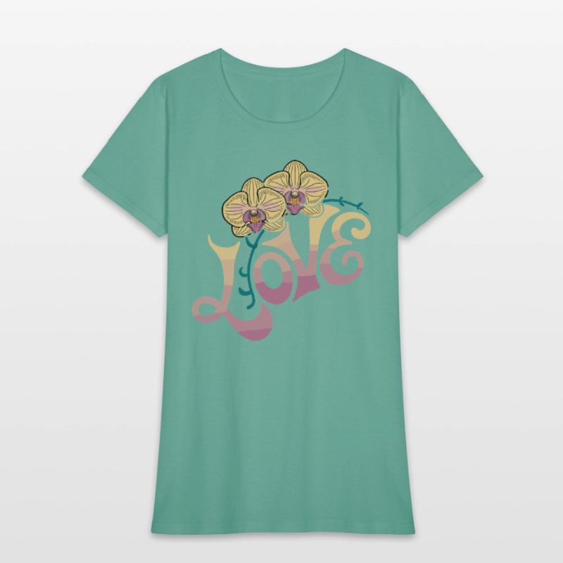 Love Orchids Floral Typography Art with Elegant