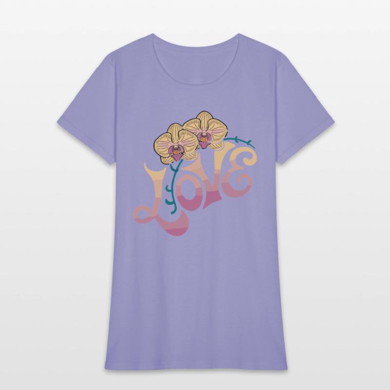 Love Orchids Floral Typography Art with Elegant