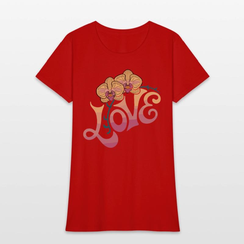 Love Orchids Floral Typography Art with Elegant