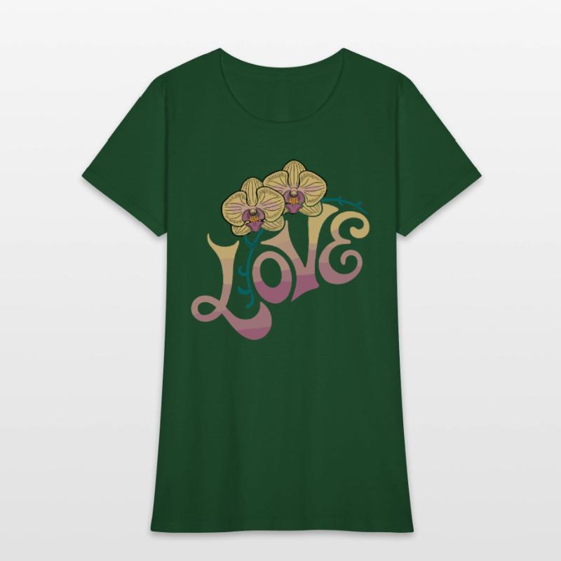 Love Orchids Floral Typography Art with Elegant