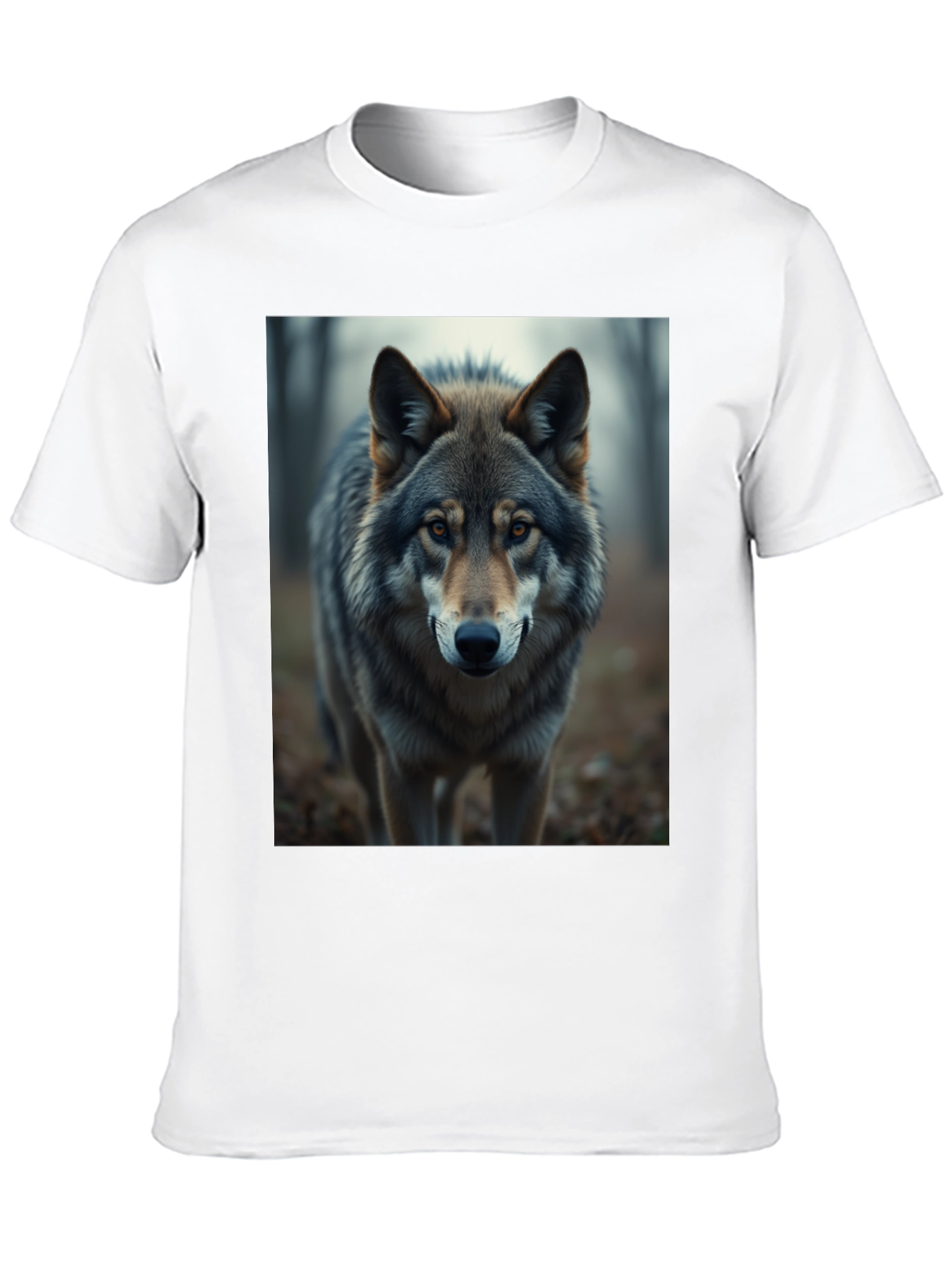Wolf Graphic Print Black T-Shirt