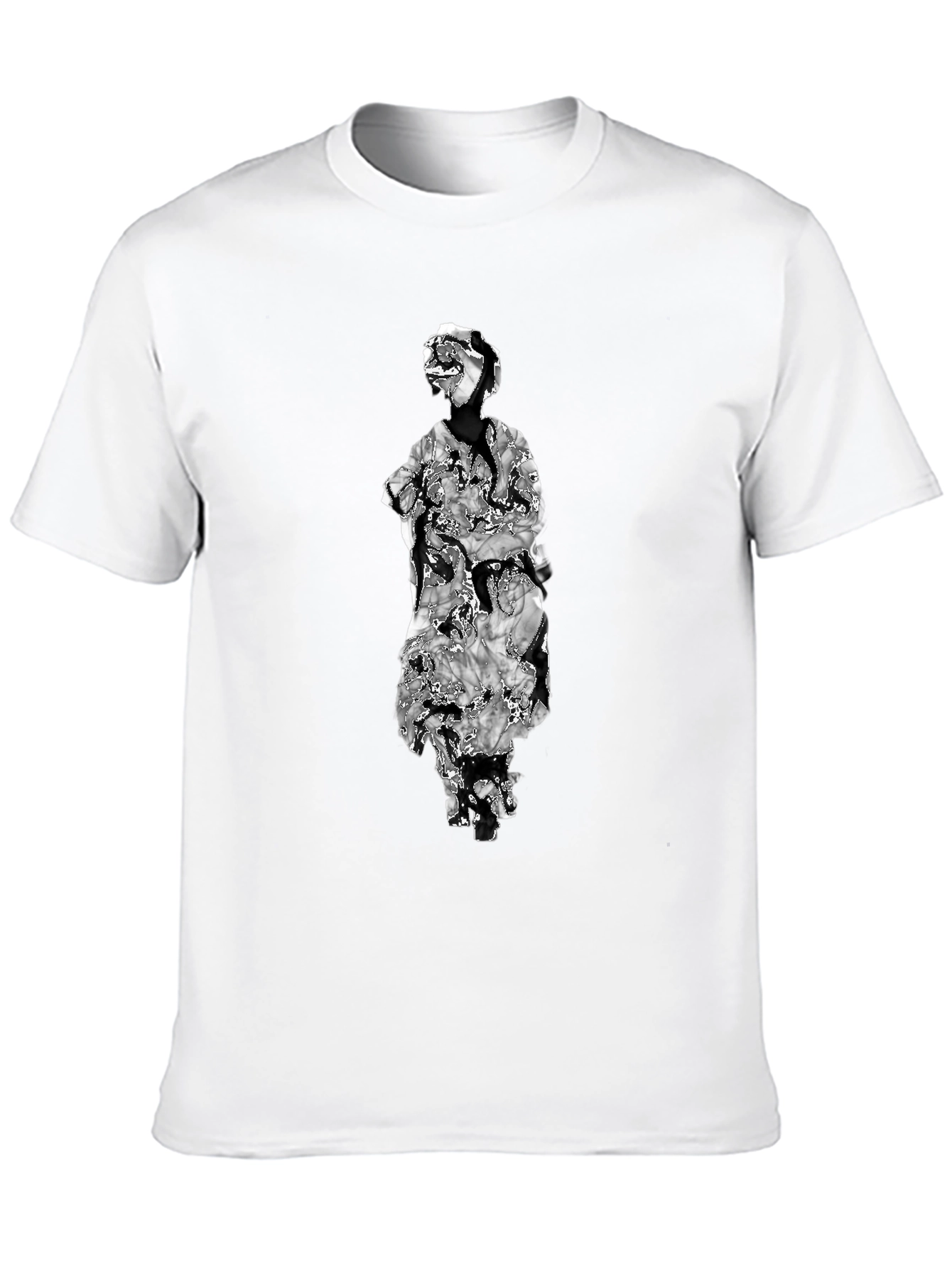 Abstract Figure Graphic Black Tee