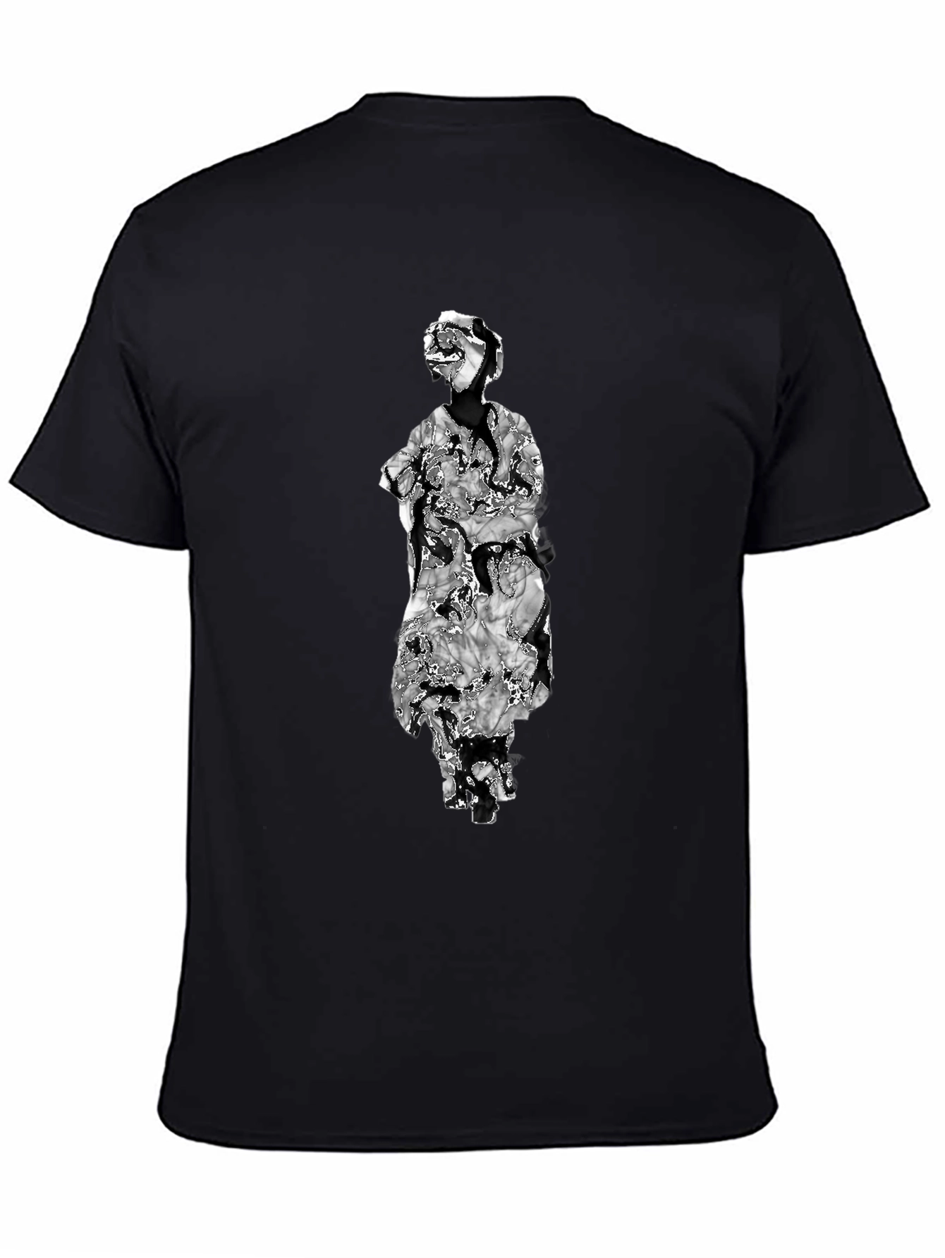 Abstract Figure Graphic Black Tee