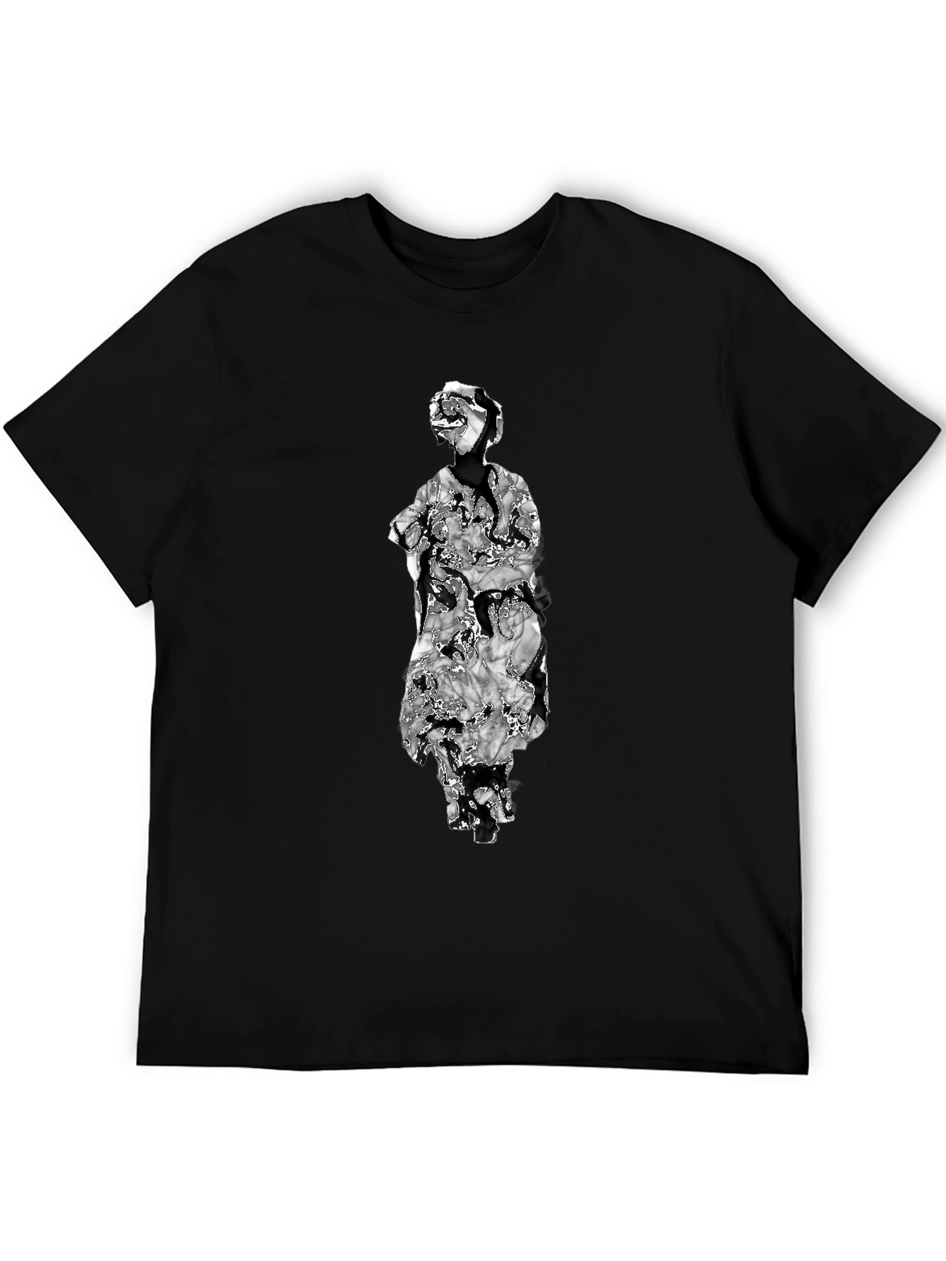 Abstract Figure Graphic Black Tee