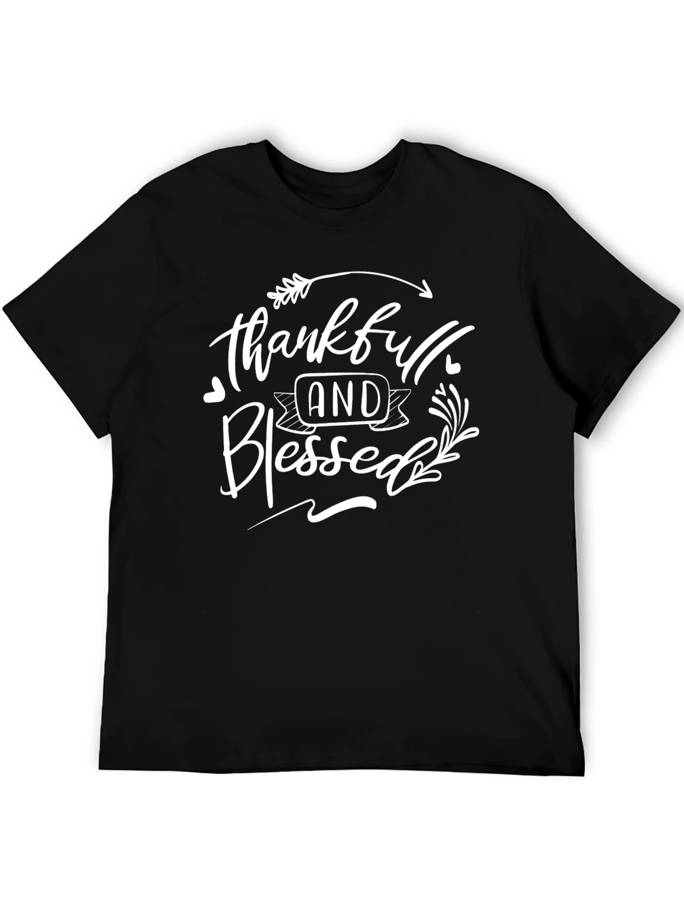 Thankful & Blessed Graphic T-Shirt - Black