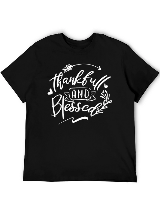 Thankful & Blessed Graphic T-Shirt - Black