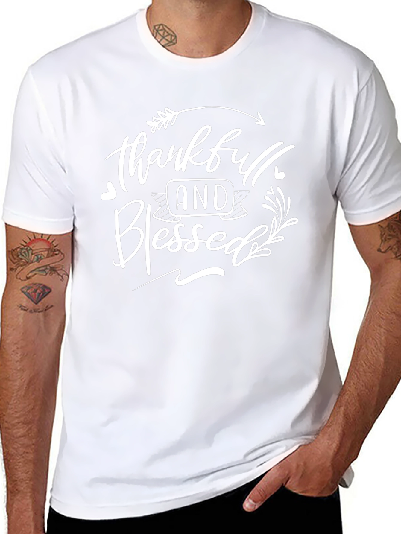 Thankful & Blessed Graphic T-Shirt - Black