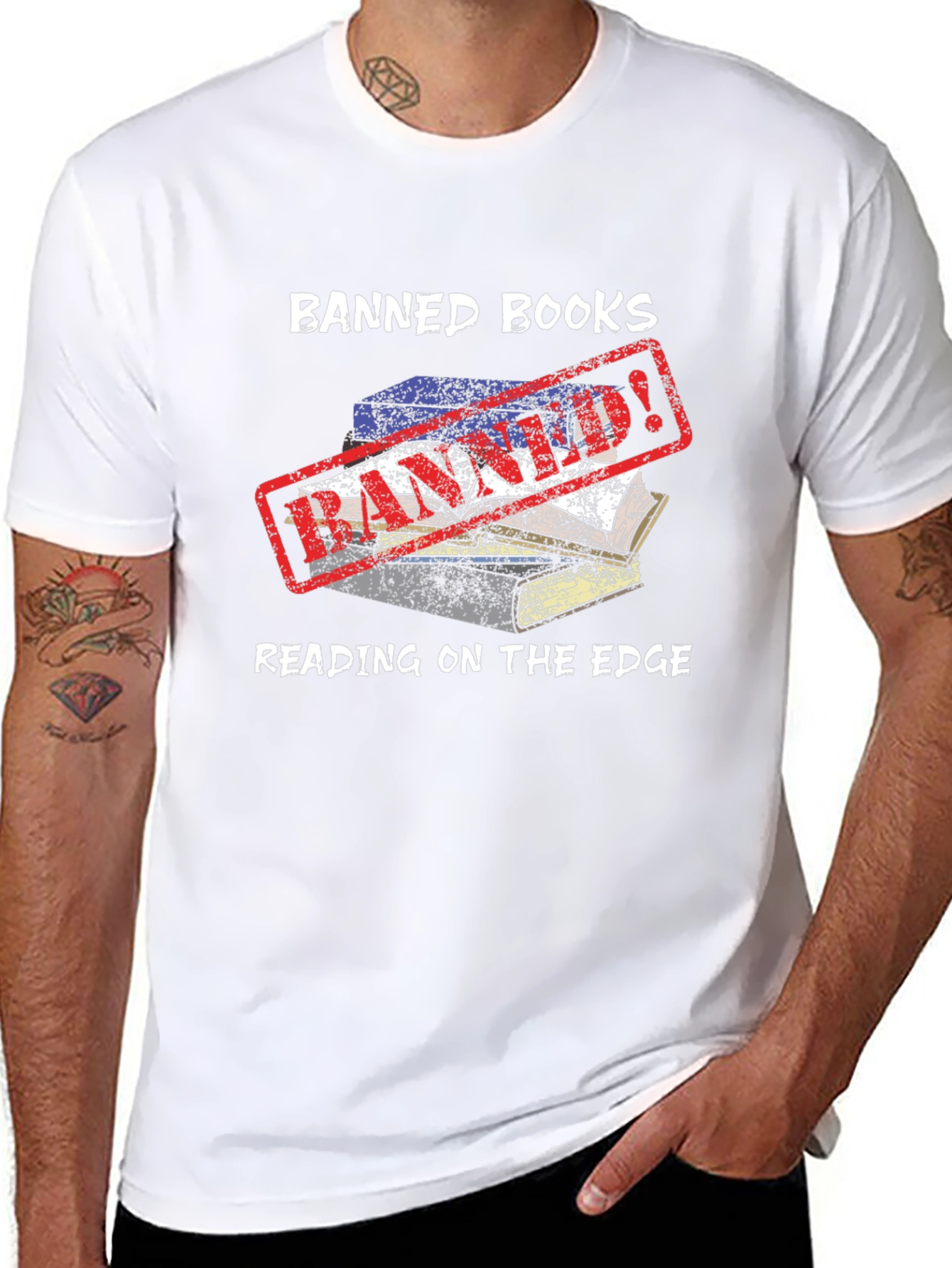 Banned Books T-Shirt - Reading on the Edge Tee