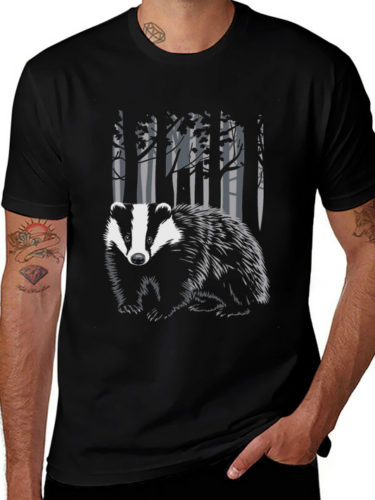 Badger in the Woods Graphic Tee - Black