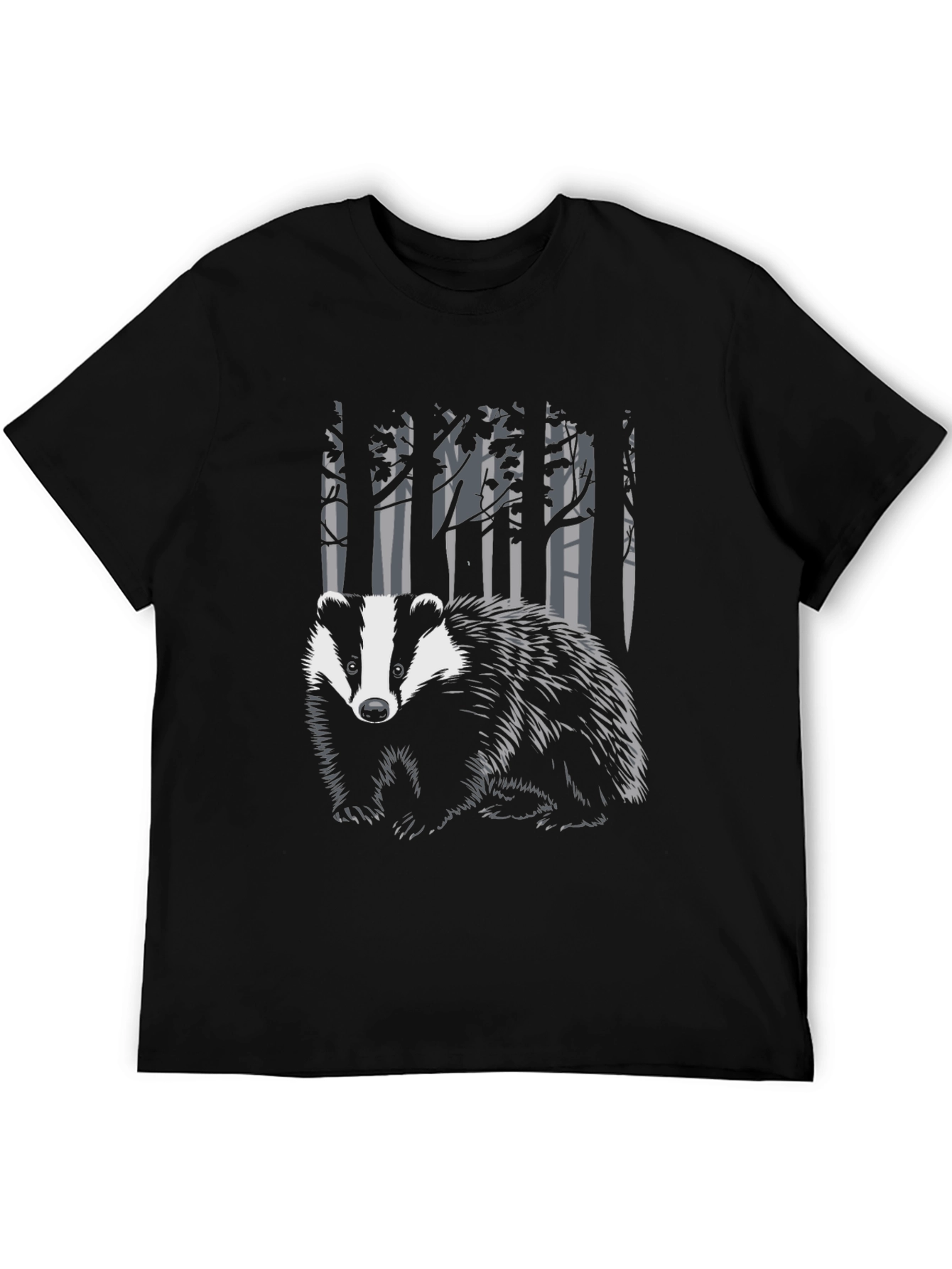 Badger in the Woods Graphic Tee - Black