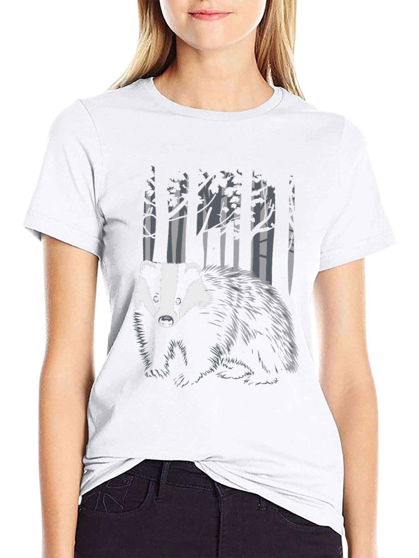 Badger in the Woods Graphic Tee - Black
