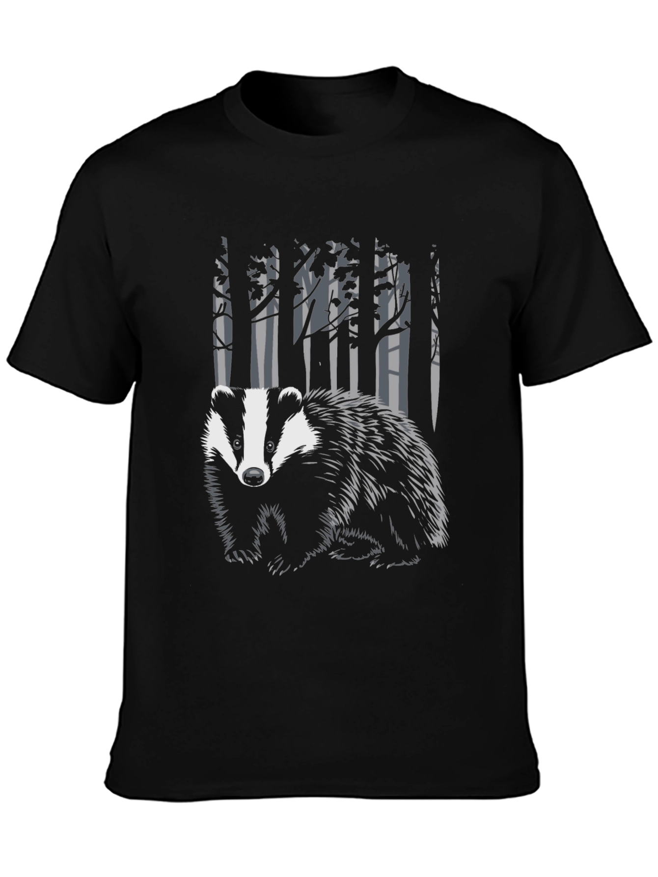 Badger in the Woods Graphic Tee - Black