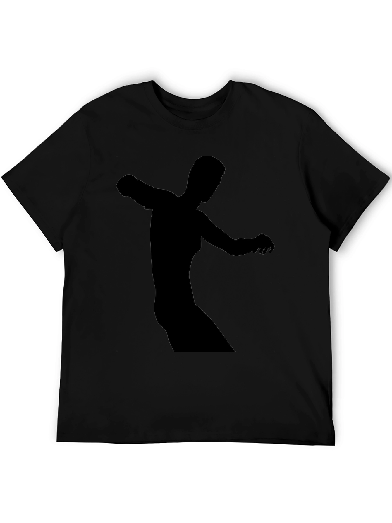 Black Tee with Abstract Figure Print