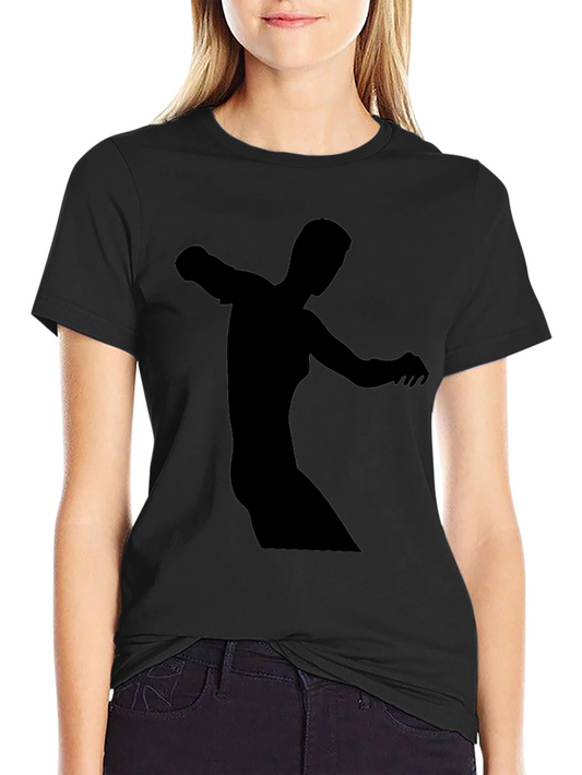 Black Tee with Abstract Figure Print