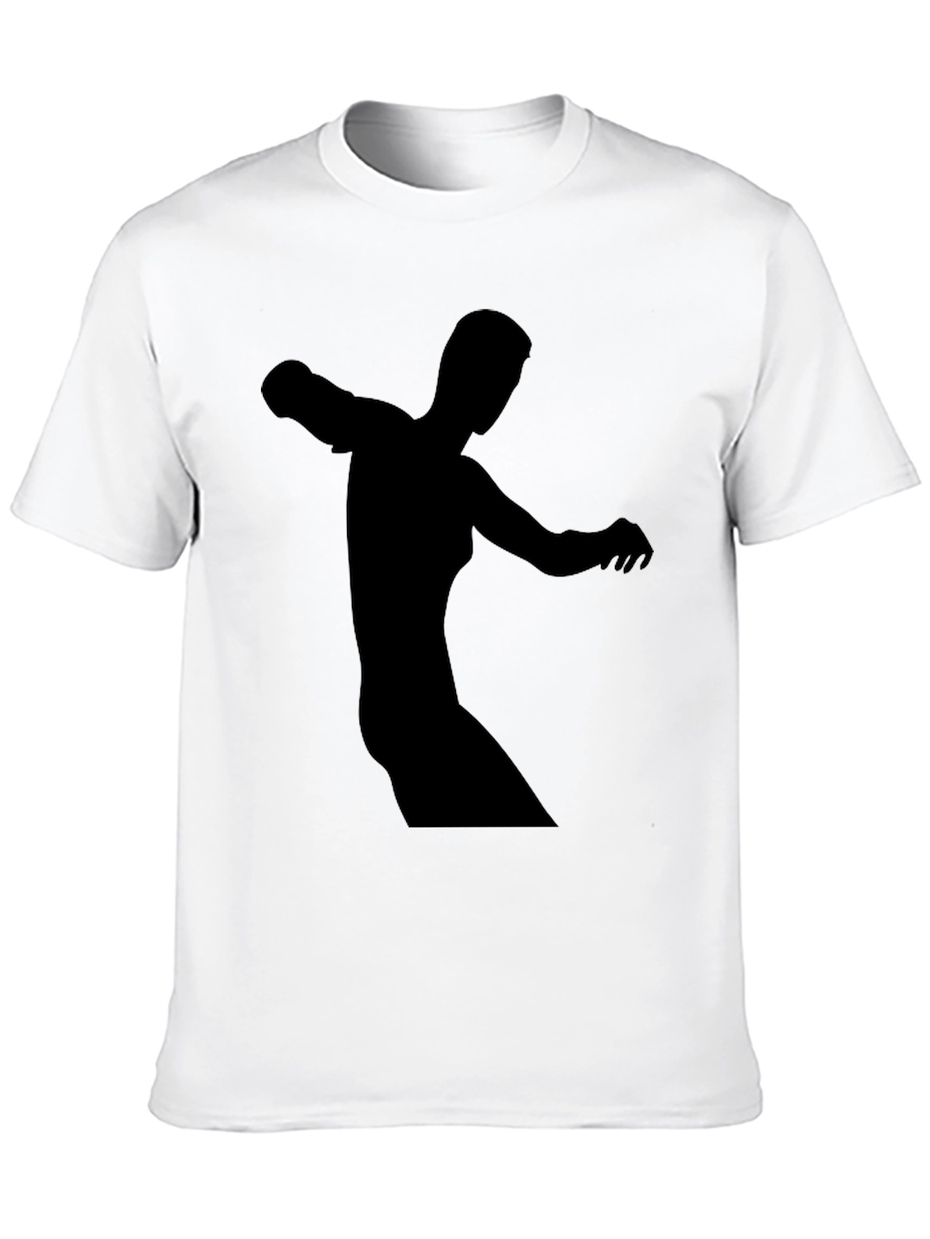Black Tee with Abstract Figure Print