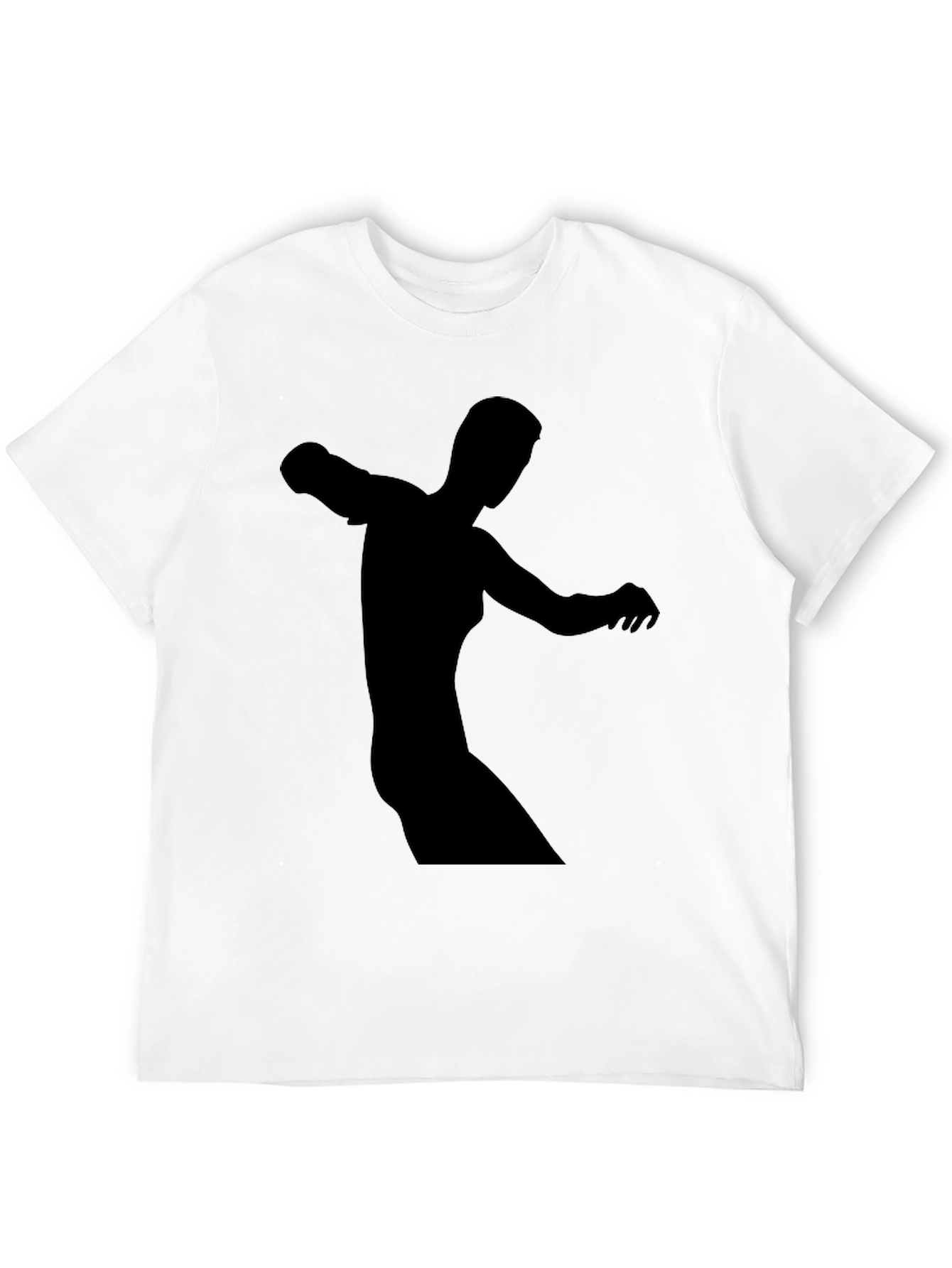 Black Tee with Abstract Figure Print