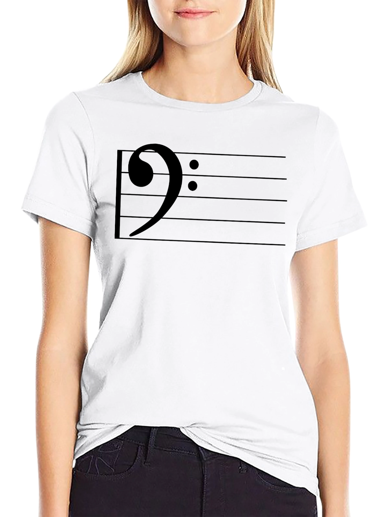 Bass Clef Music T-Shirt - Musical Note Graphic Tee