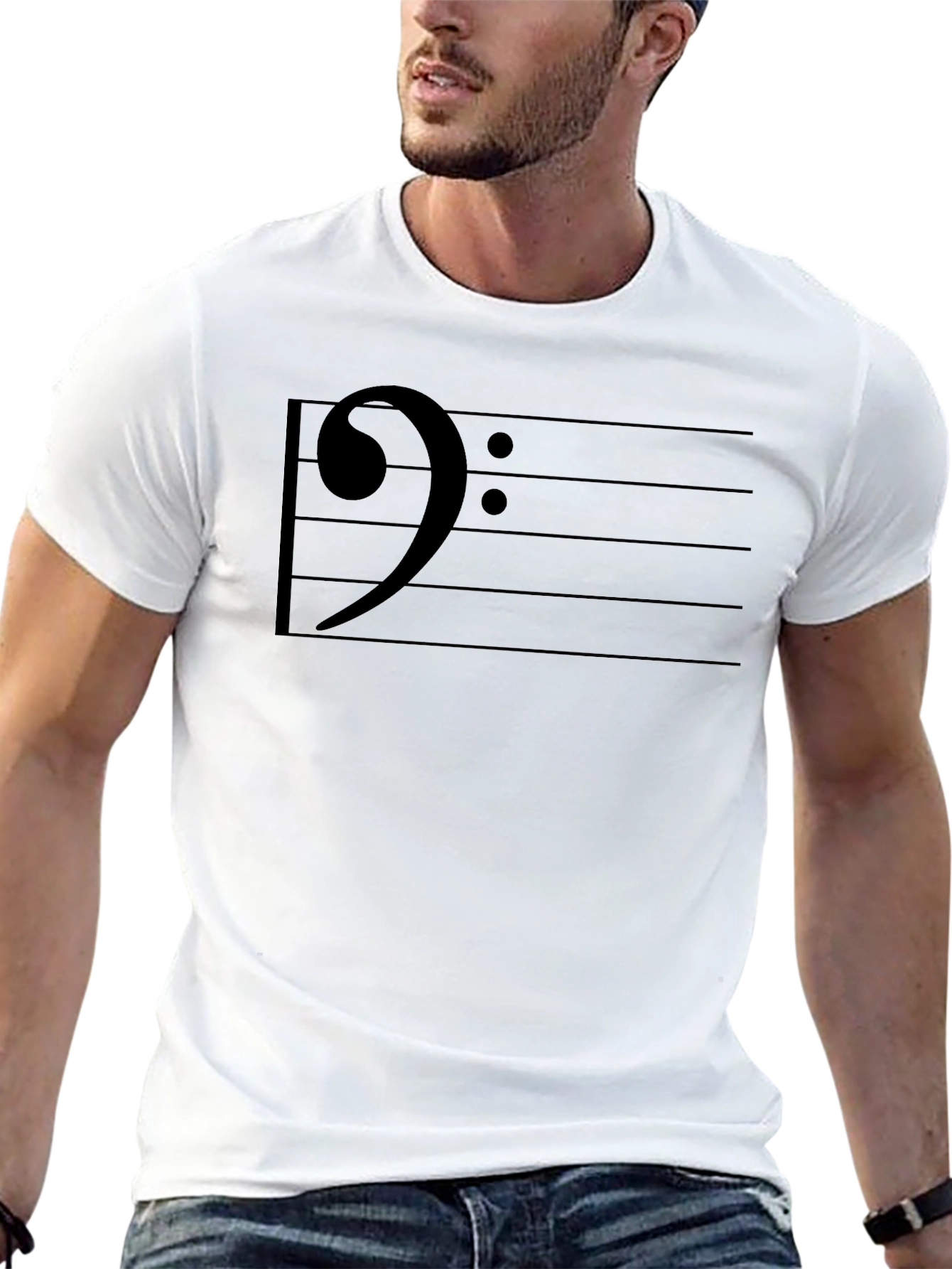 Bass Clef Music T-Shirt - Musical Note Graphic Tee