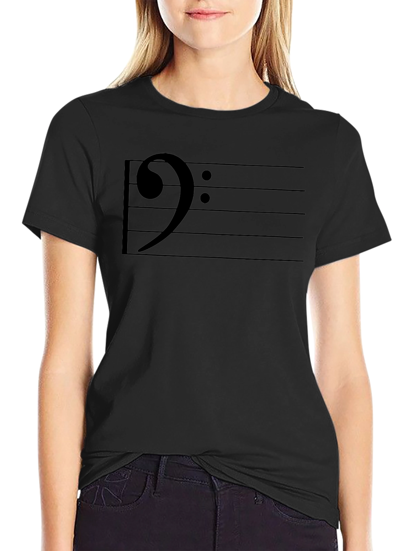 Bass Clef Music T-Shirt - Musical Note Graphic Tee