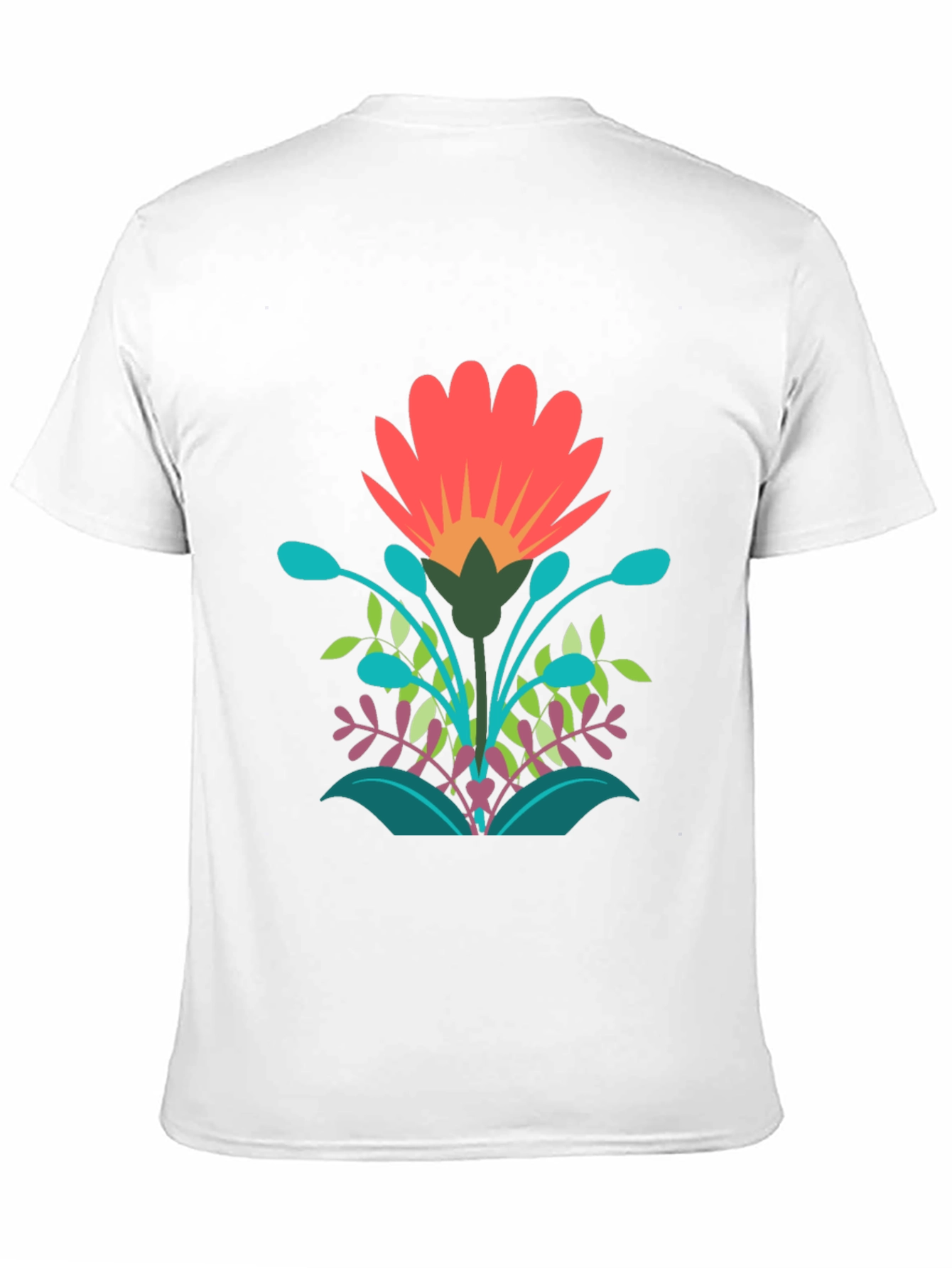 Vibrant Floral Graphic Print Black T-Shirt