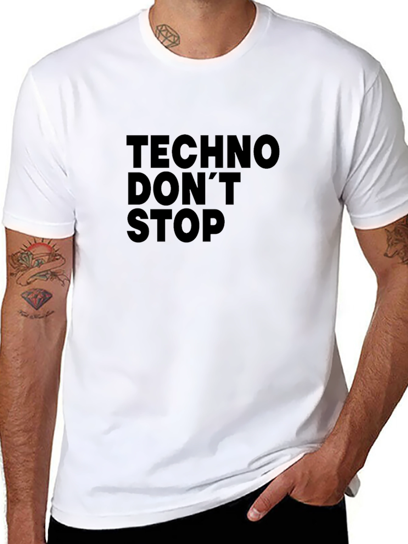 Techno Dont Stop Black T-Shirt