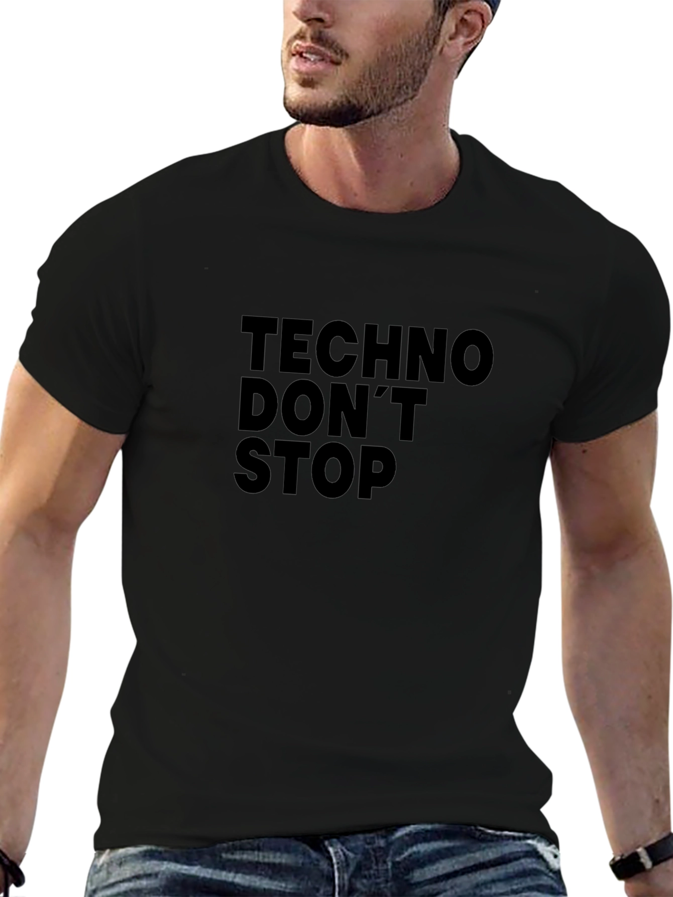 Techno Dont Stop Black T-Shirt