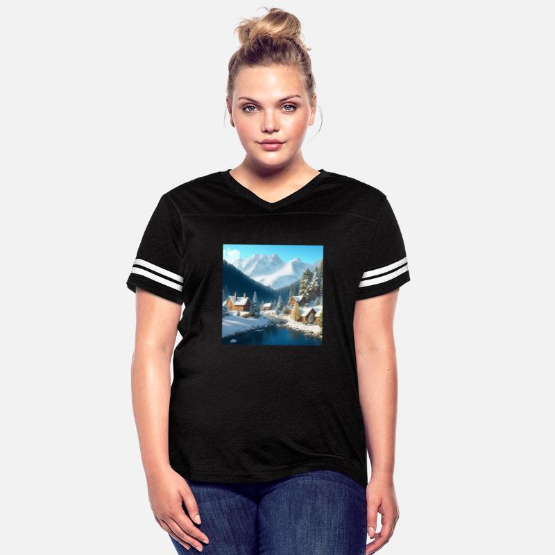 Majestic Alpine: Snowy 3D Village