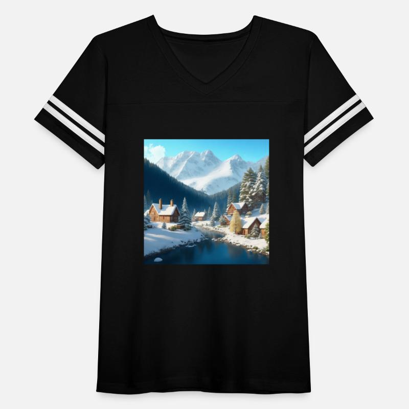 Majestic Alpine: Snowy 3D Village