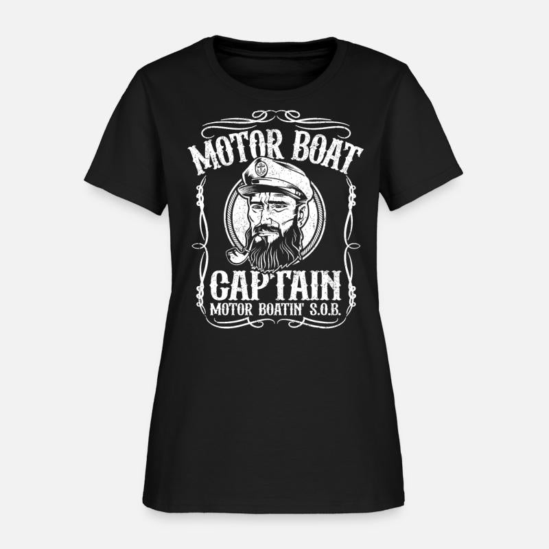 Mens Motor Boat Captain Funny Pontoon Boating Moto