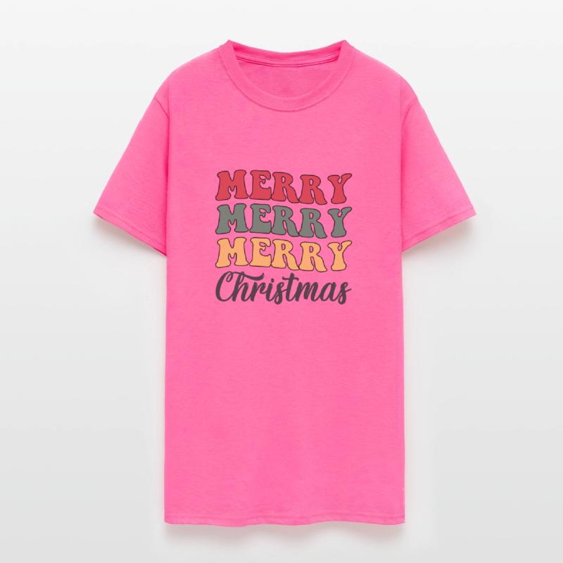 Merry Merry Merry Christmas Retro Colorful Design
