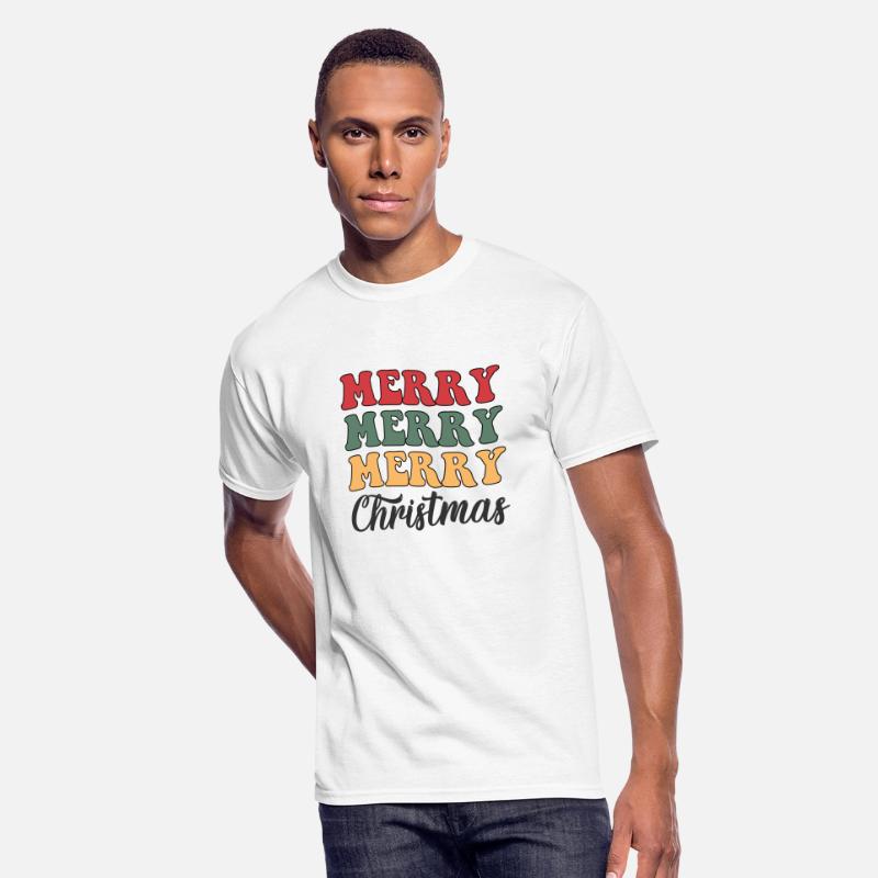 Merry Merry Merry Christmas Retro Colorful Design