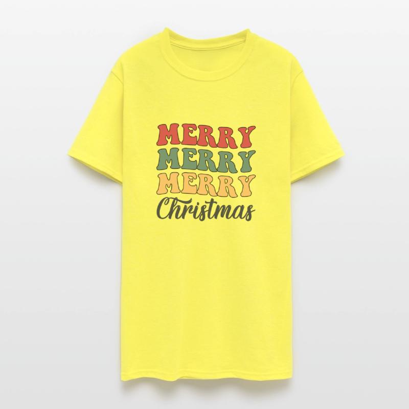 Merry Merry Merry Christmas Retro Colorful Design