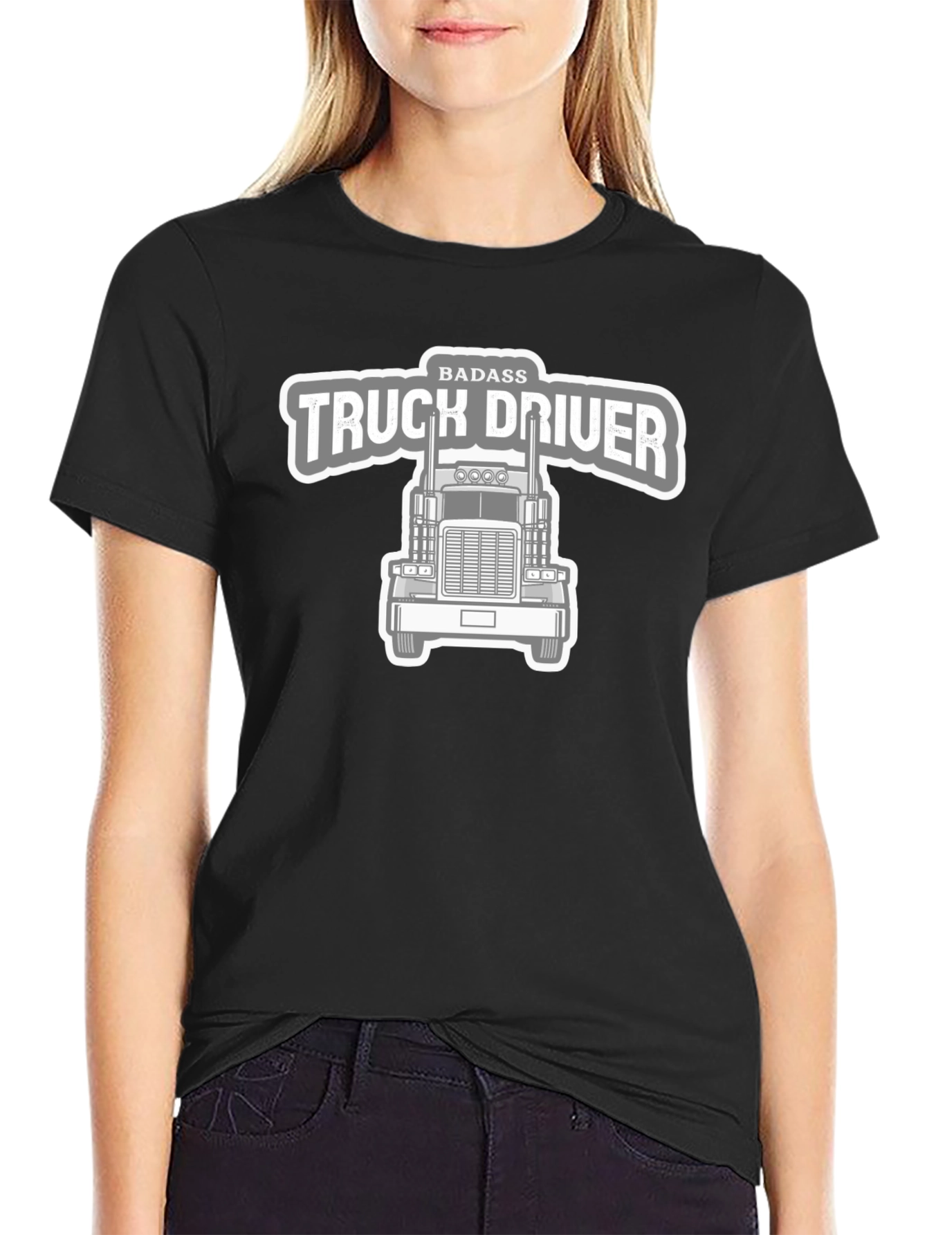 Badass Truck Driver Graphic Tee - Black