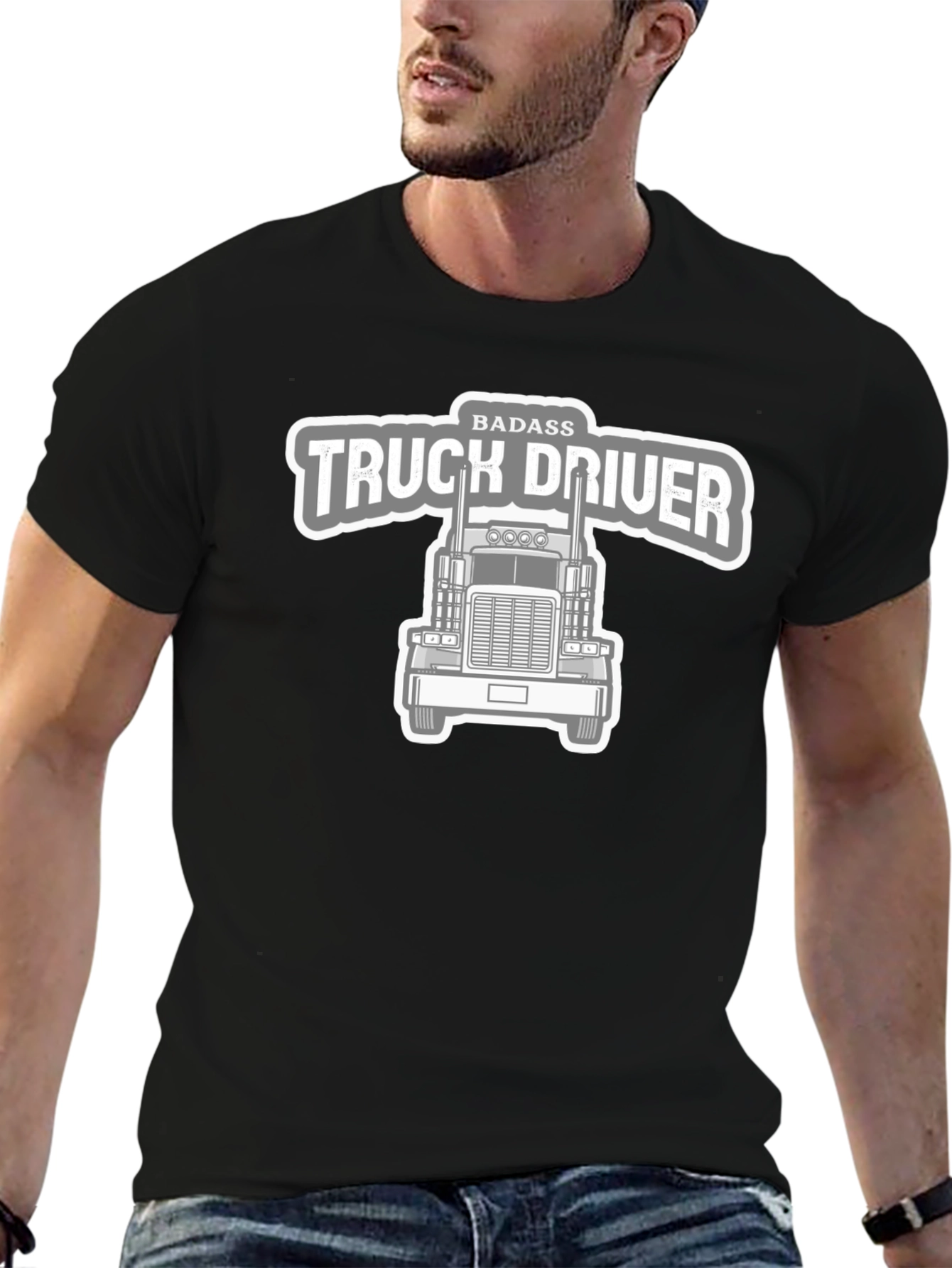 Badass Truck Driver Graphic Tee - Black