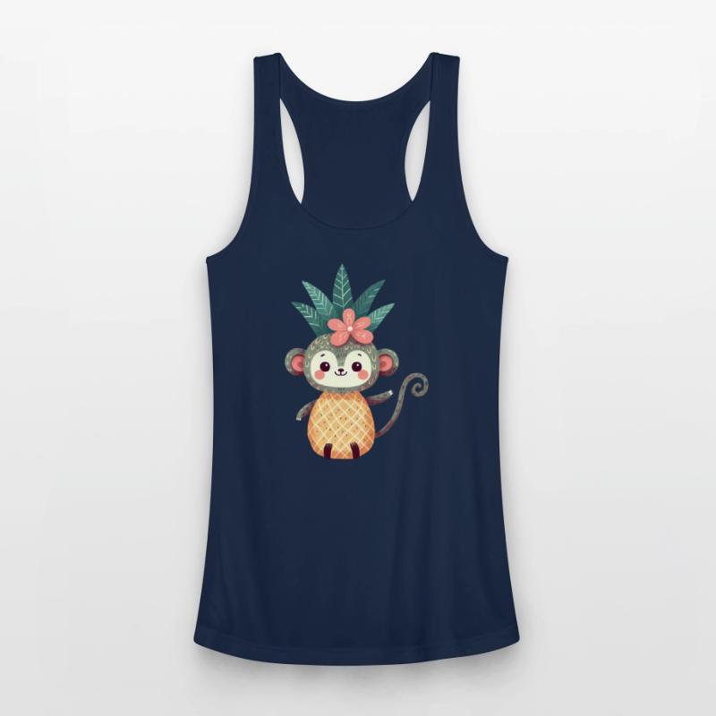 Monkey Chimpanzee Pineapple Fruity Cute Comic Art