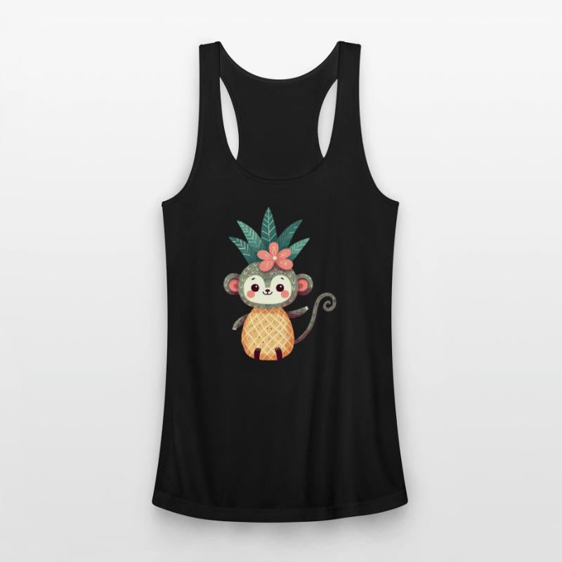 Monkey Chimpanzee Pineapple Fruity Cute Comic Art