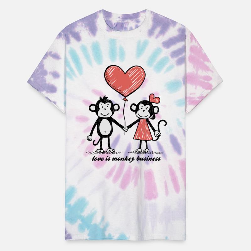 Monkey Lovers Stick Figure Couple