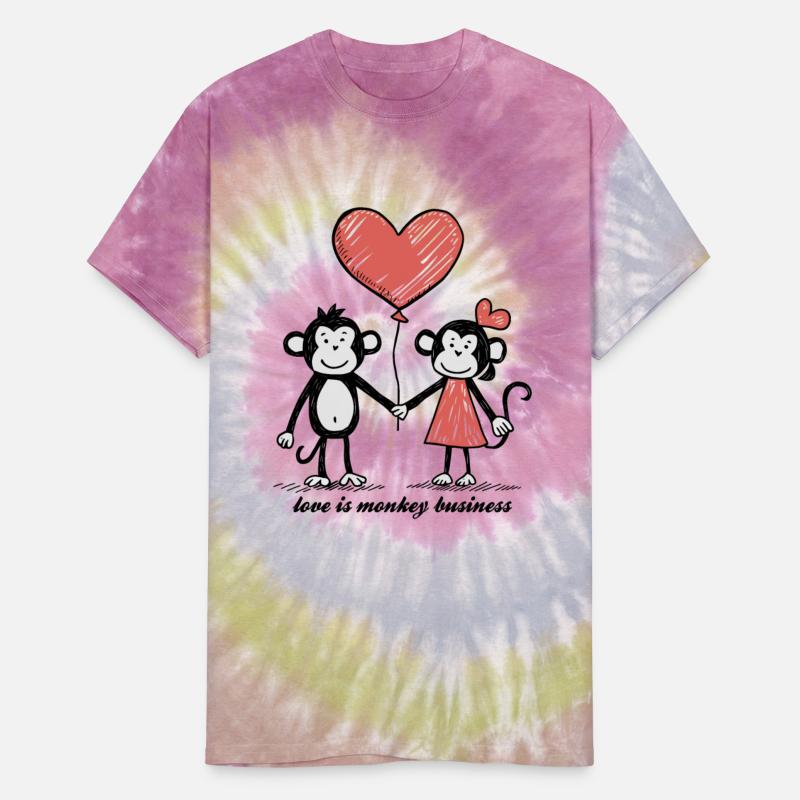 Monkey Lovers Stick Figure Couple