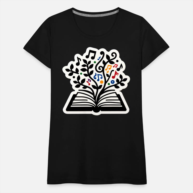 music notes growing from book