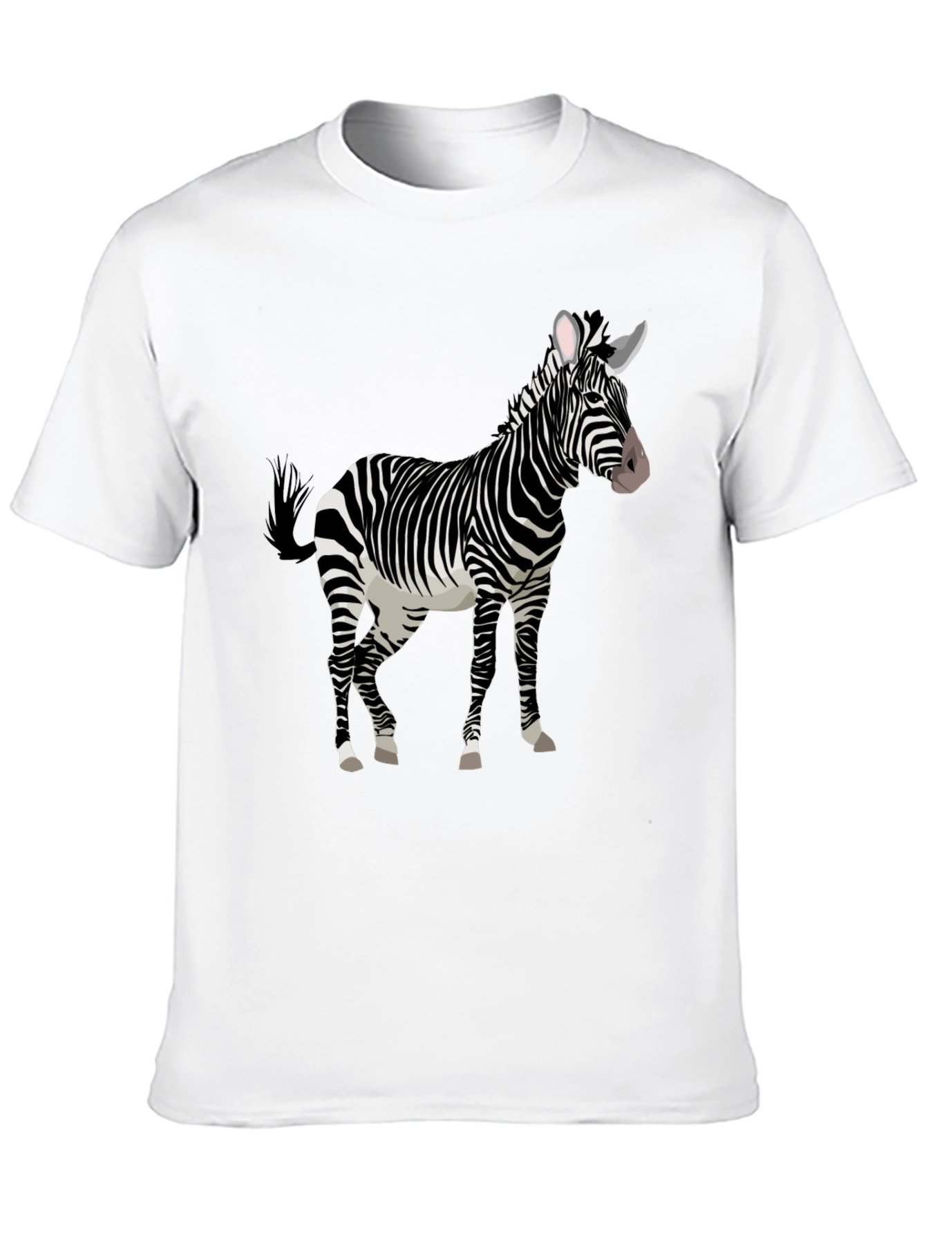 Zebra Graphic Print Black Tee Shirt