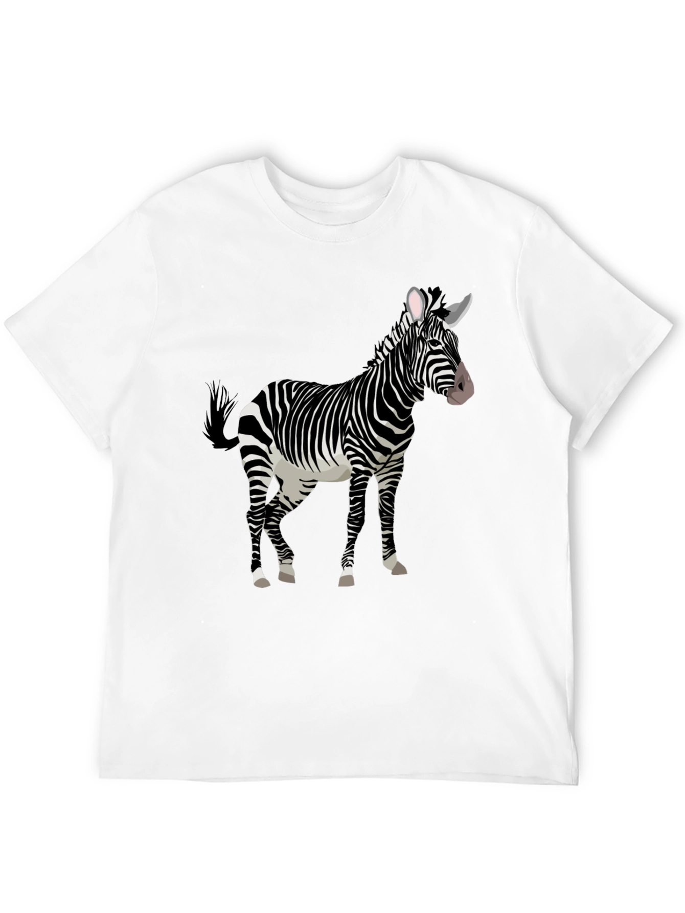 Zebra Graphic Print Black Tee Shirt