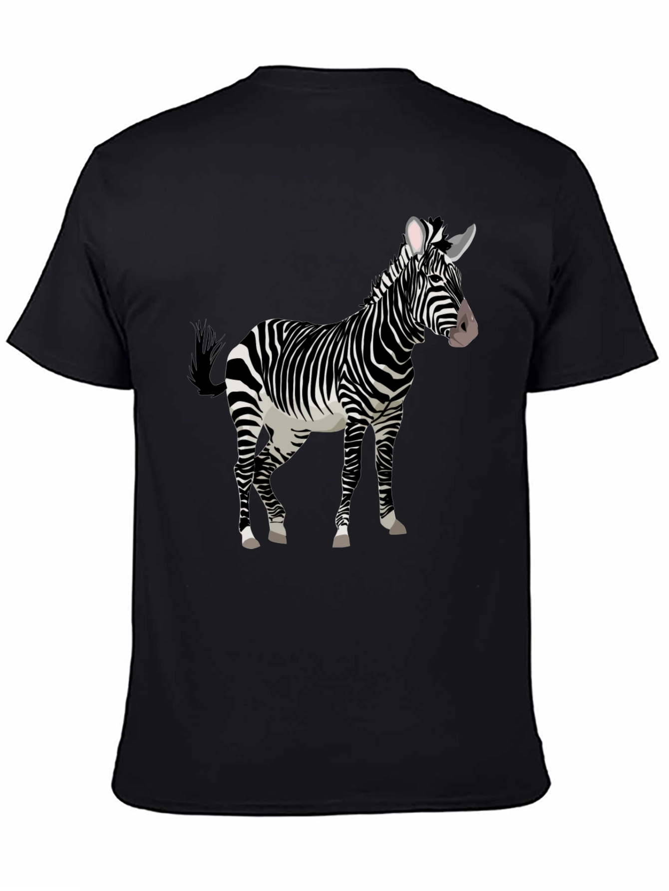 Zebra Graphic Print Black Tee Shirt