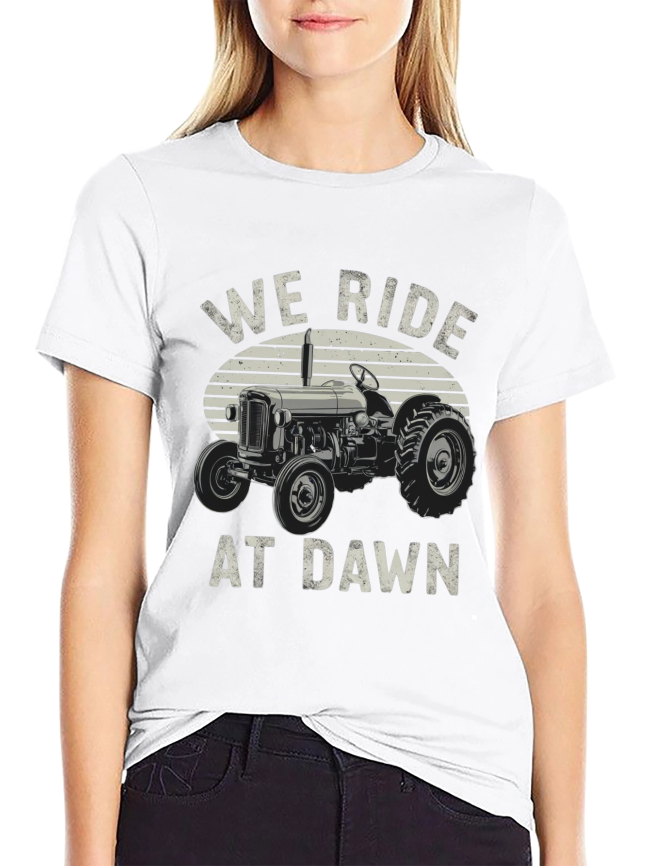 We Ride At Dawn Tractor Graphic T-Shirt